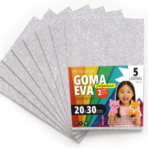 gomma eva glitter argento